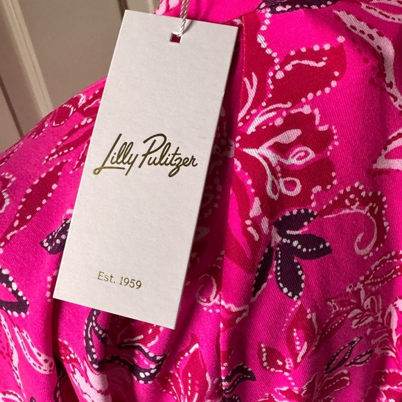 Lilly Pulitzer Wisteria v-Neck Elbow Sleeve Mini Dress NWT - Picture 2 of 14